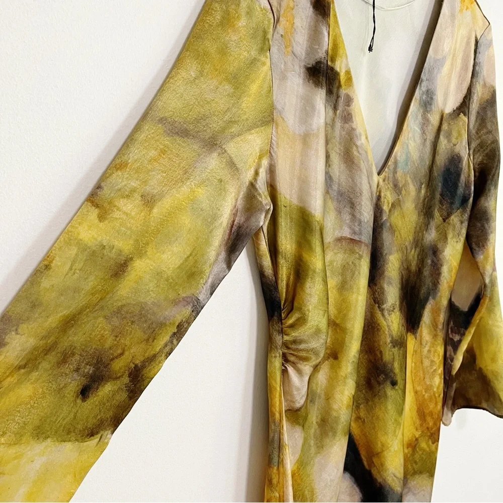 Zara Floral Maxi Dress - Green and Cream - Picture 6 of 13